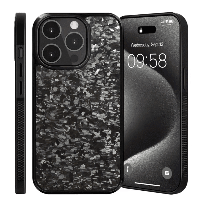 CarbonEdge - Karbonowo Srebrne Etui do iPhone