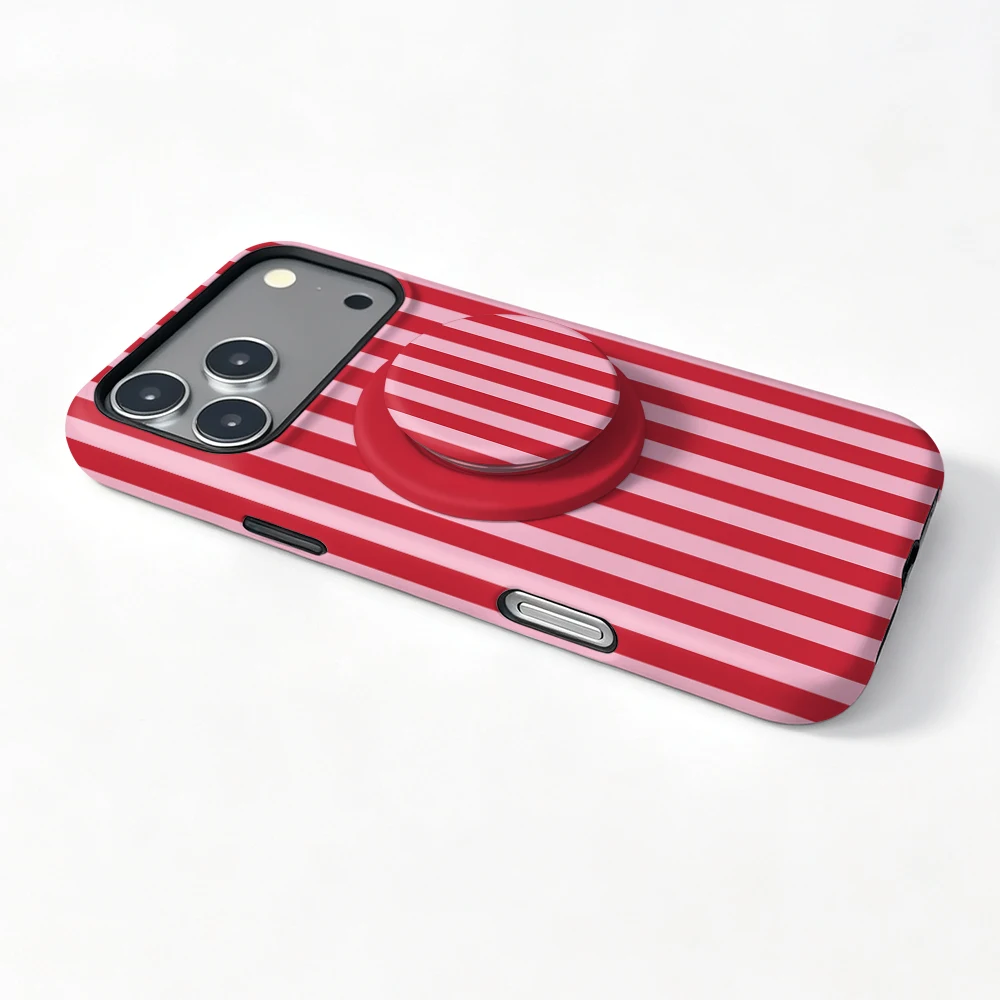 Etui iPhone 16e Cherry Stripe MagSafe z uchwytem - zdjęcie 3