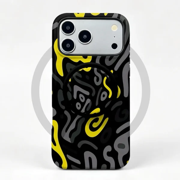 Etui iPhone 13 Pro Neon Scribble MagSafe z uchwytem