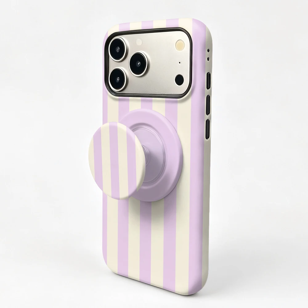 Etui iPhone 15 Pro Max Lavender Stripe MagSafe z uchwytem - zdjęcie 4