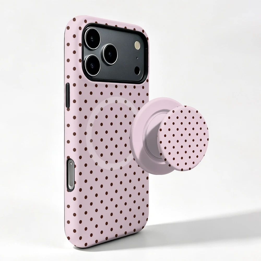 Etui iPhone 15 Pro Rose Dots MagSafe z uchwytem - zdjęcie 3