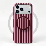 Etui iPhone 17 Pro Max Berry Stripe MagSafe z uchwytem