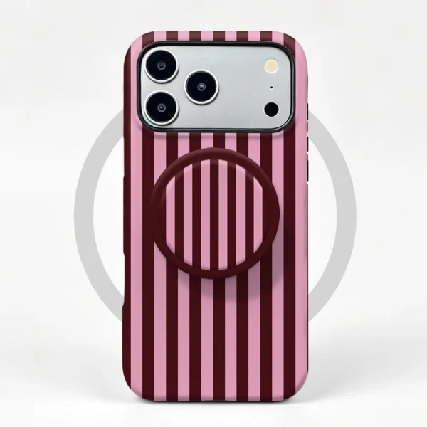 Etui iPhone 17 Pro Max Berry Stripe MagSafe z uchwytem
