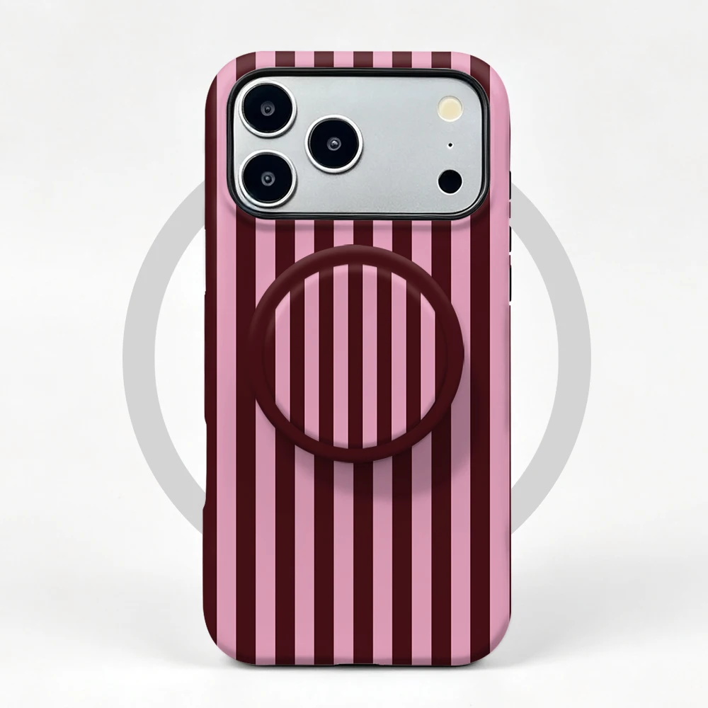 Etui iPhone 17 Pro Max Berry Stripe MagSafe z uchwytem