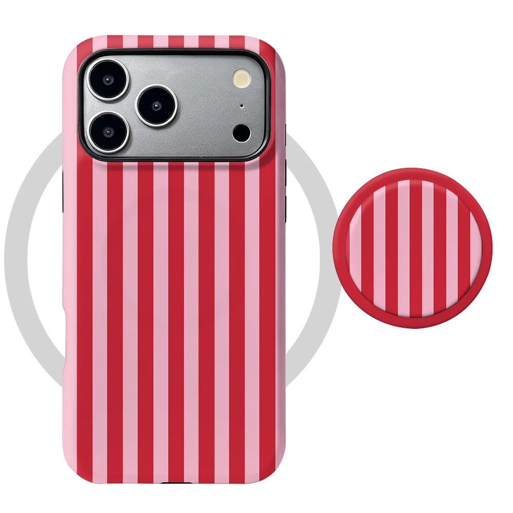 Etui iPhone 16e Cherry Stripe MagSafe z uchwytem - zdjęcie 5