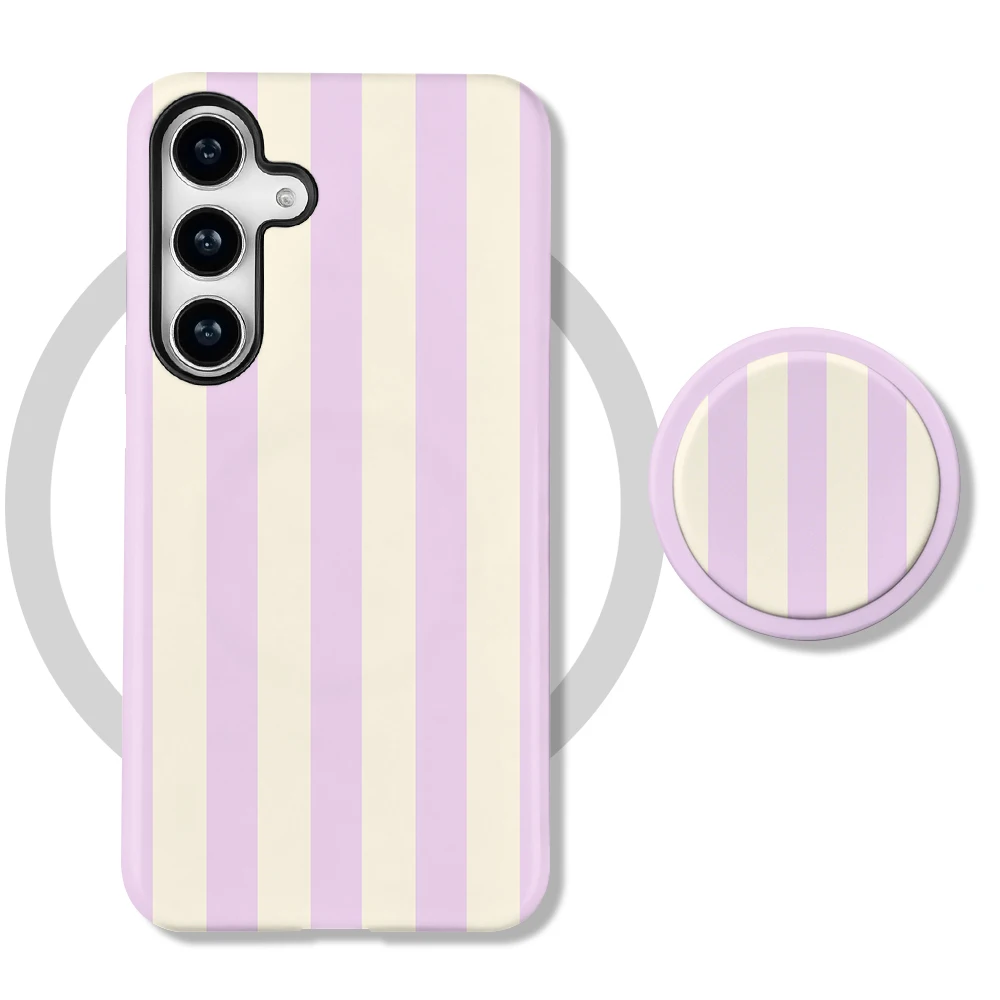 Etui Galaxy A26 Lavender Stripe MagSafe z uchwytem - zdjęcie 5