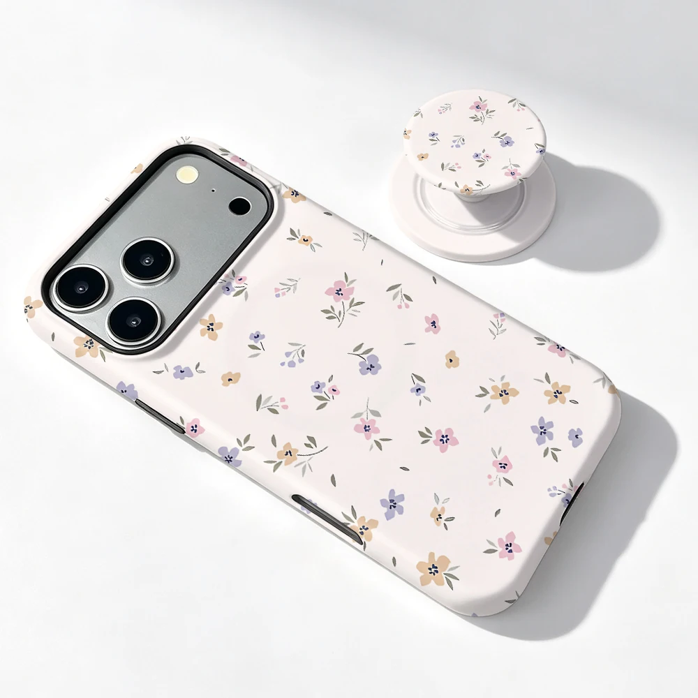 Etui iPhone 15 Pro Max Lilac Petals MagSafe z uchwytem - zdjęcie 4