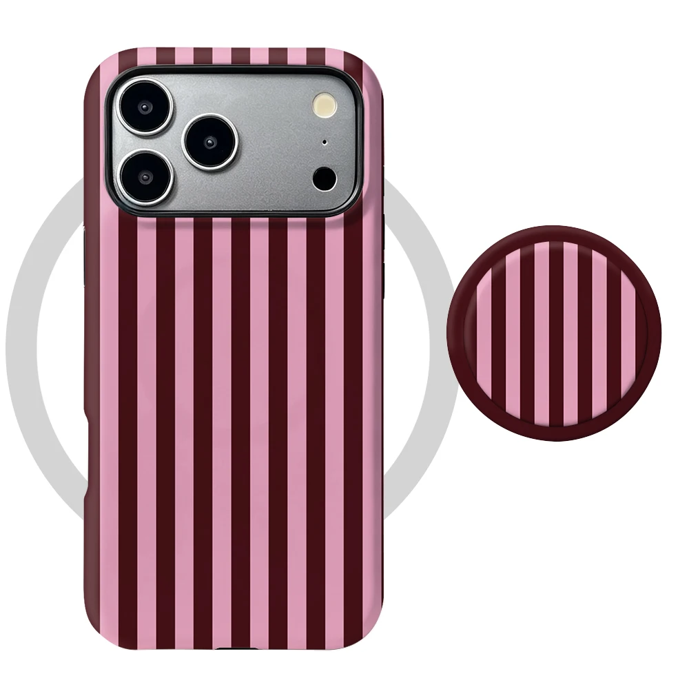 Etui iPhone 16 Pro Berry Stripe MagSafe z uchwytem - zdjęcie 5