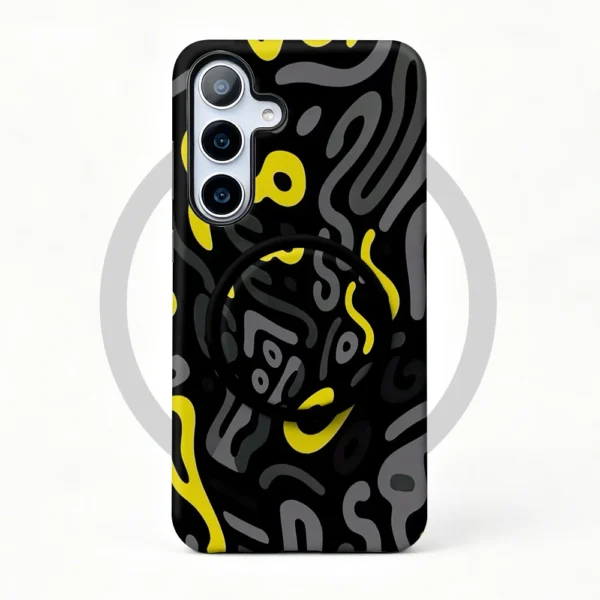 Etui Galaxy S22 Neon Scribble MagSafe z uchwytem