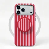 Etui iPhone 17 Pro Max Cherry Stripe MagSafe z uchwytem