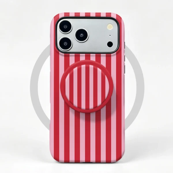 Etui iPhone 16e Cherry Stripe MagSafe z uchwytem