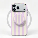 Etui iPhone 17 Pro Max Lavender Stripe MagSafe z uchwytem