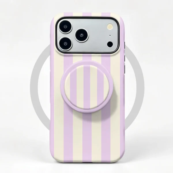 Etui iPhone 15 Pro Max Lavender Stripe MagSafe z uchwytem
