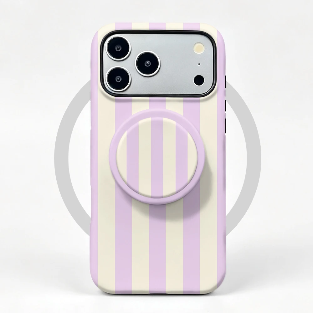 Etui iPhone 17 Pro Max Lavender Stripe MagSafe z uchwytem