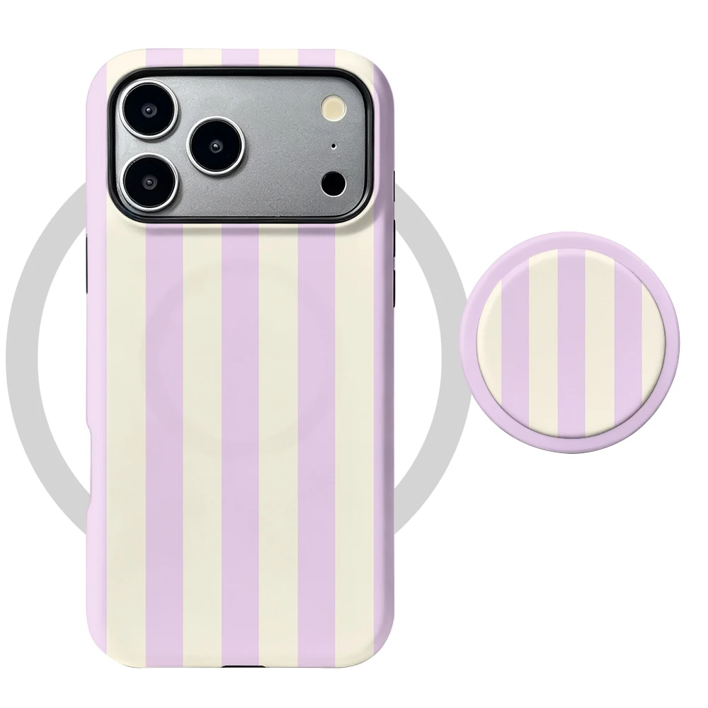 Etui iPhone 15 Pro Max Lavender Stripe MagSafe z uchwytem - zdjęcie 5