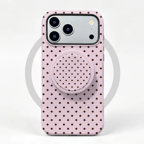 Etui iPhone 15 Pro Rose Dots MagSafe z uchwytem