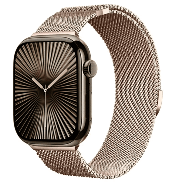 Mediolański Milanese Pasek do Apple Watch 42mm 44mm 45mm - Złoty Retro