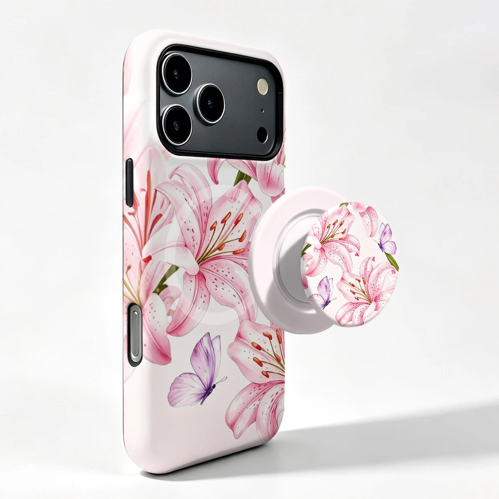 Etui Xiaomi 17 Pink Bloom MagSafe z uchwytem - zdjęcie 3
