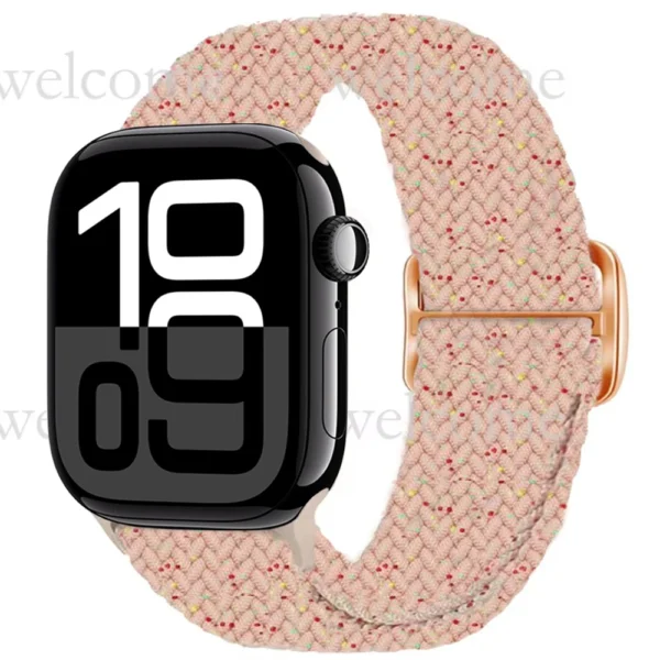 Pasek pleciony do Apple Watch Seria 12/11/10 46mm Braid - Księżycowo-różowy