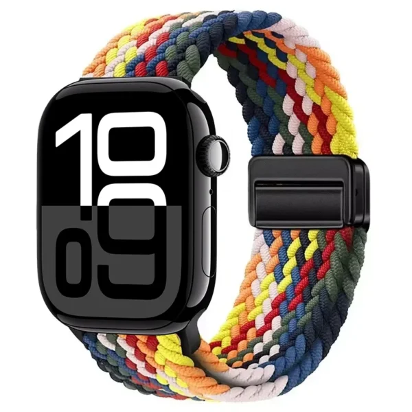 Pasek pleciony z magnesem do Apple Watch Ultra Seria 4/3/2/1 49mm Braid Magnet - Tęczowy (wzór 4)