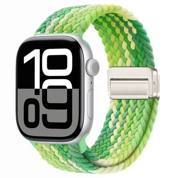 Pasek pleciony z magnesem do Apple Watch Seria 12/11/10 42mm Braid Magnet - Limonkowy