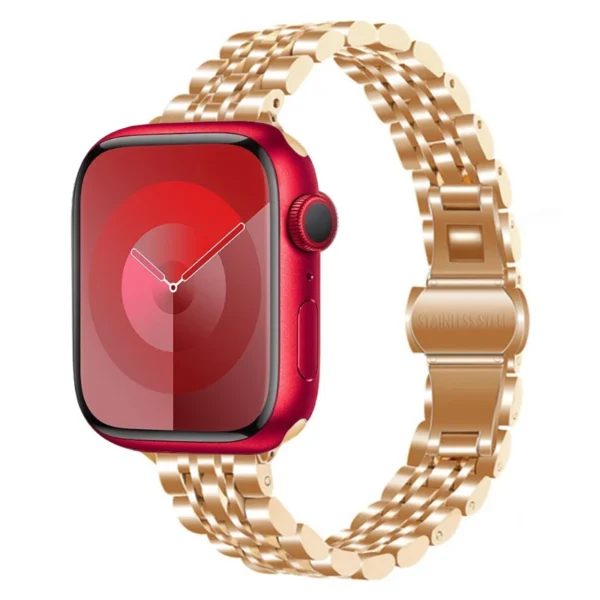 Bransoleta damska do Apple Watch 38mm 40mm 41mm Slim - Różowe złoto (wzór 2)