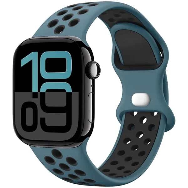 Pasek silikonowy do Apple Watch Seria 12/11/10 46mm Air Sport - Stalowoniebiesko-czarny