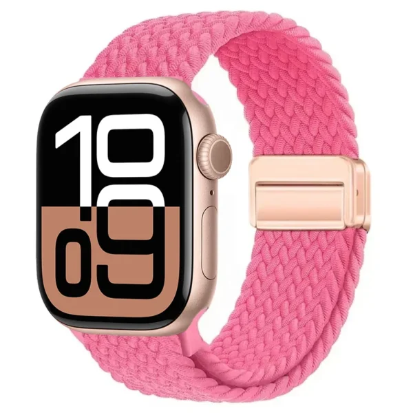 Pasek pleciony z magnesem do Apple Watch Ultra Seria 4/3/2/1 49mm Braid Magnet - Pomarańczowo-różowy