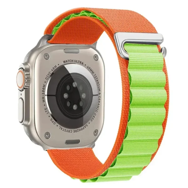 Pasek nylonowy do Apple Watch 38mm 40mm 41mm Alpine - Pomarańczowo-zielony