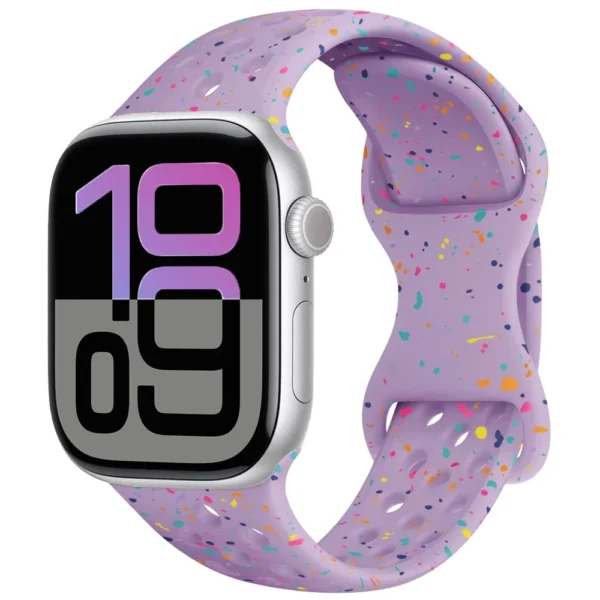 Pasek silikonowy do Apple Watch Seria 12/11/10 42mm Air Sport - Fioletowy z połyskiem