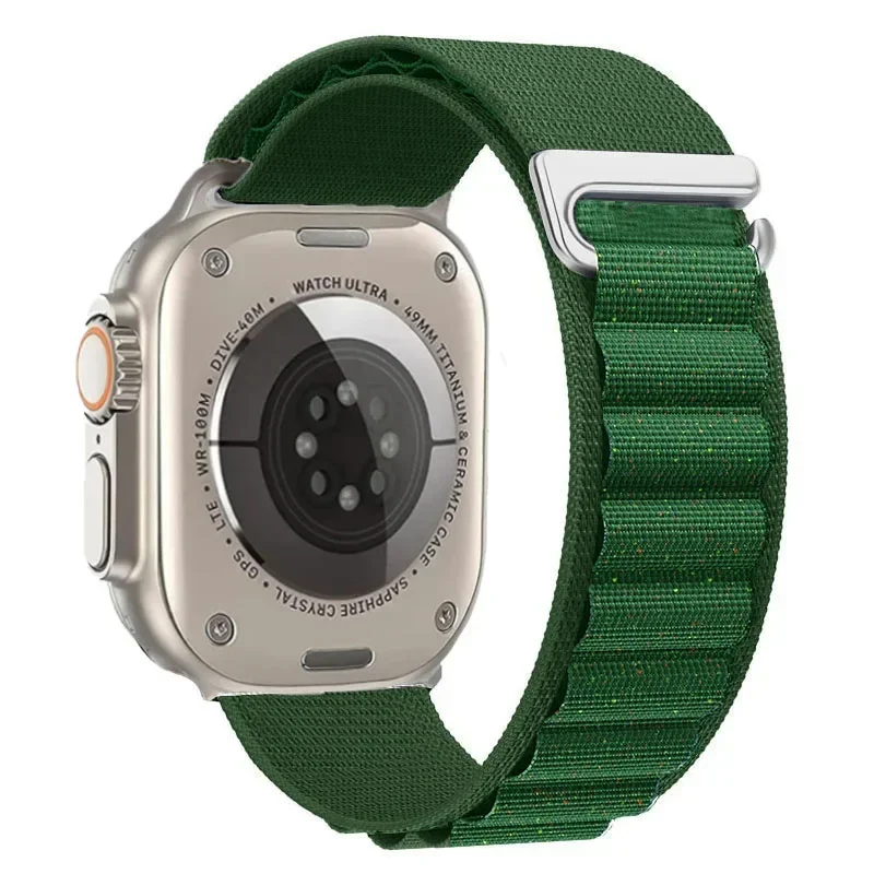 Pasek nylonowy do Apple Watch 42mm 44mm 45mm Alpine - Zielony z połyskiem
