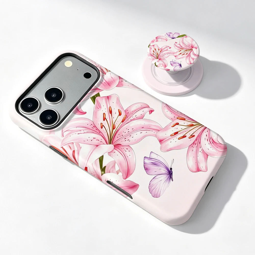 Etui Xiaomi 17 Pink Bloom MagSafe z uchwytem - zdjęcie 4