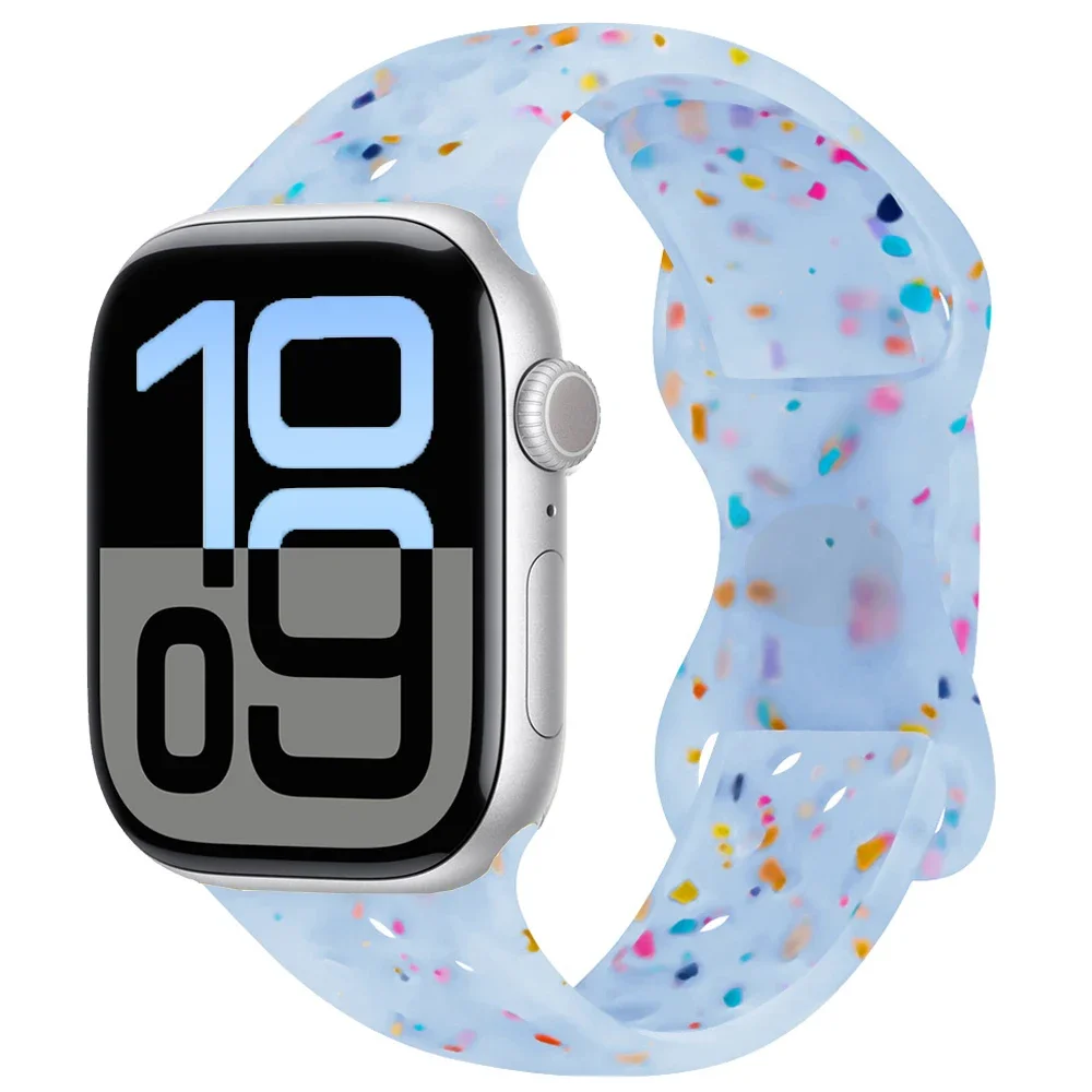 Pasek silikonowy do Apple Watch Seria 12/11/10 46mm Air Sport - Przezroczysto-niebieski