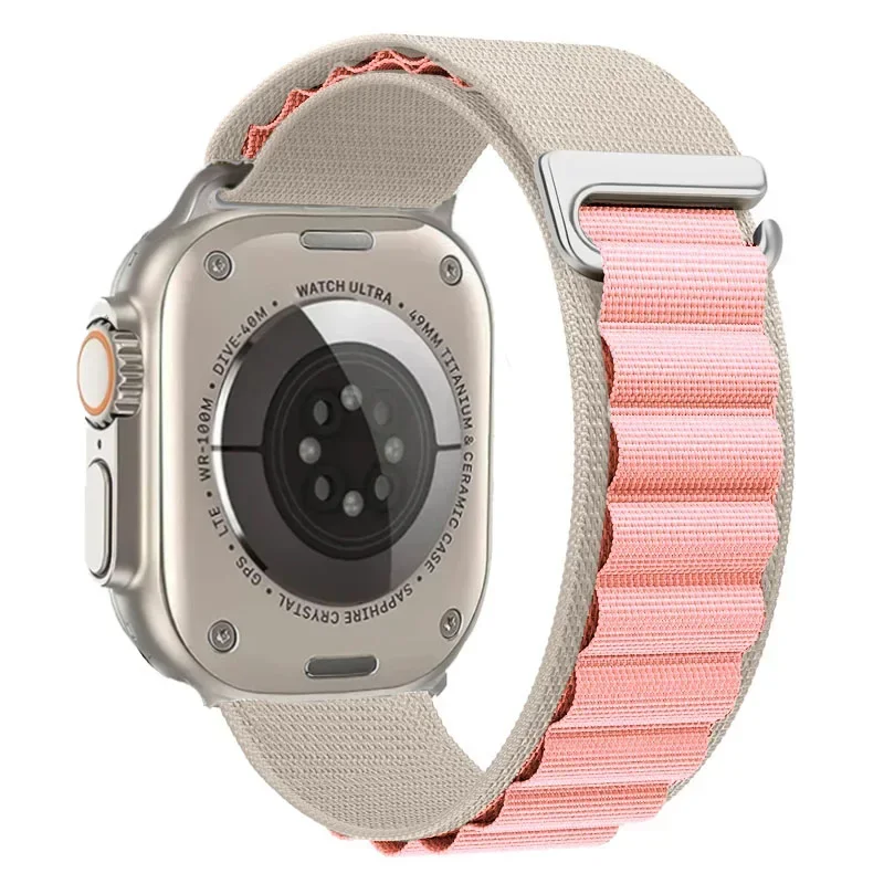 Pasek nylonowy do Apple Watch Seria 12/11/10 42mm Alpine - Księżycowo-różowy