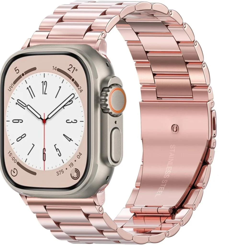 Bransoleta stalowa do Apple Watch Seria 12/11/10 46mm Link - Różowy