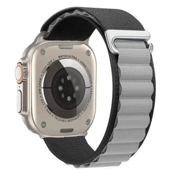 Pasek nylonowy do Apple Watch 38mm 40mm 41mm Alpine - Czarno-szary