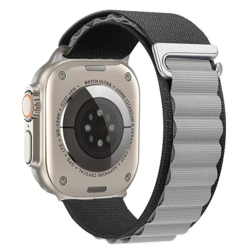 Pasek nylonowy do Apple Watch 38mm 40mm 41mm Alpine - Czarno-szary