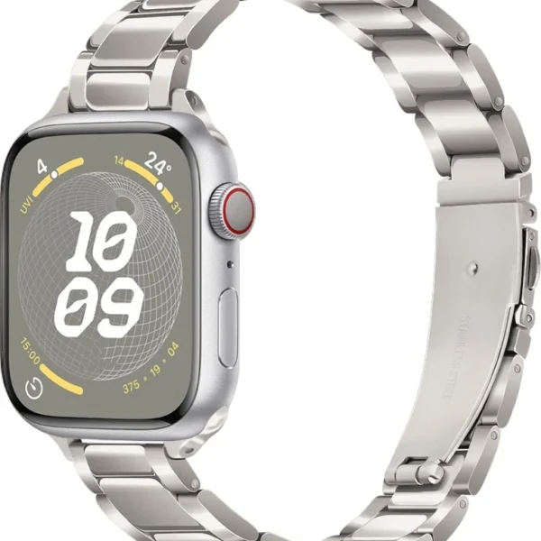Bransoleta damska do Apple Watch Seria 12/11/10 46mm Slim - Księżycowa poświata z połyskiem