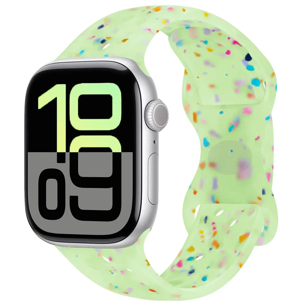 Pasek silikonowy do Apple Watch 38mm 40mm 41mm Air Sport - Przezroczysto-zielony