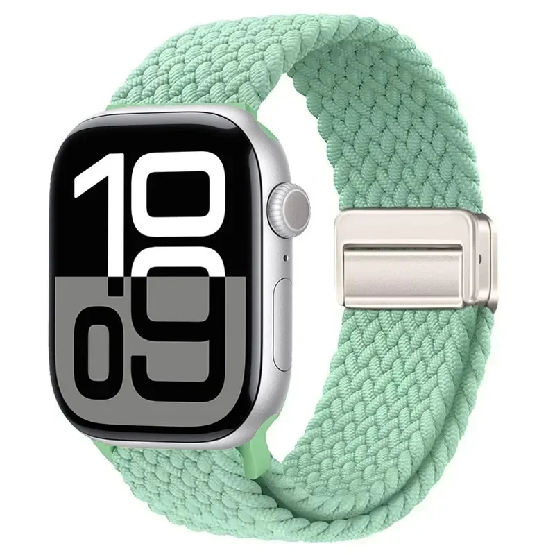 Pasek pleciony z magnesem do Apple Watch 42mm 44mm 45mm Braid Magnet - Pistacjowy