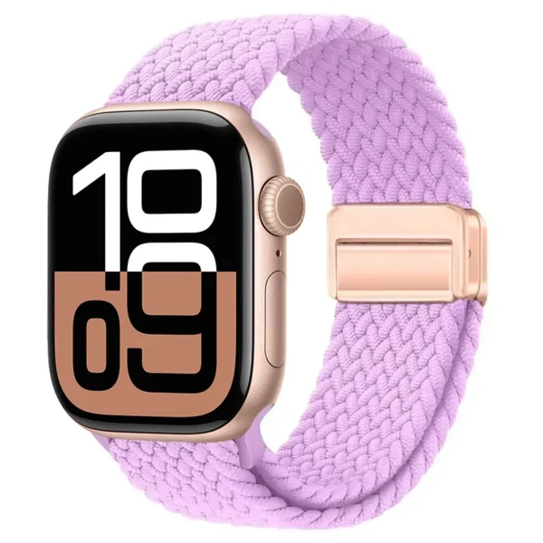 Pasek pleciony z magnesem do Apple Watch Seria 12/11/10 42mm Braid Magnet - Jasnofioletowy