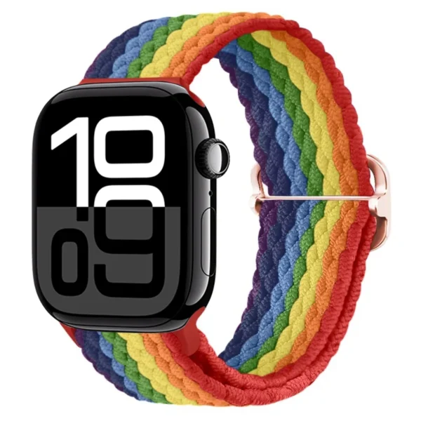 Pasek pleciony do Apple Watch 42mm 44mm 45mm Braid - Tęczowy (wzór 2)