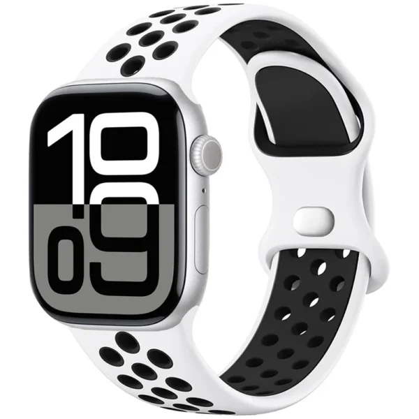 Pasek silikonowy do Apple Watch Ultra Seria 4/3/2/1 49mm Air Sport - Biało-czarny