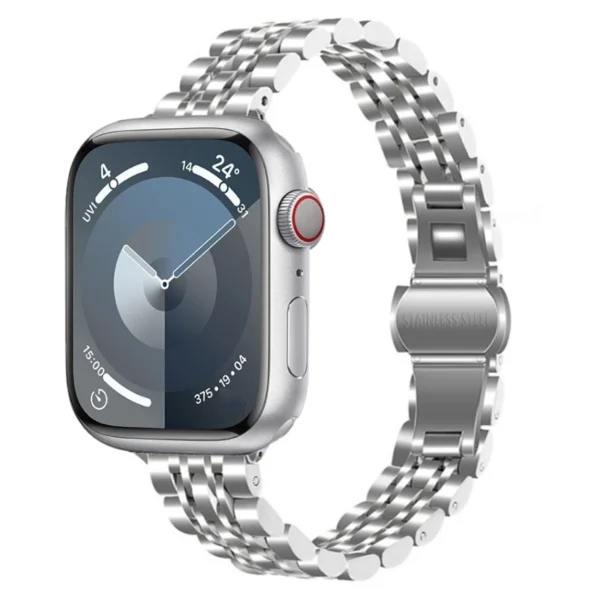 Bransoleta damska do Apple Watch Seria 12/11/10 42mm Slim - Srebrny