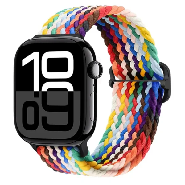 Pasek pleciony do Apple Watch Seria 12/11/10 46mm Braid - Tęczowy