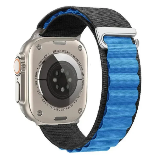 Pasek nylonowy do Apple Watch Seria 12/11/10 46mm Alpine - Czarno-niebieski