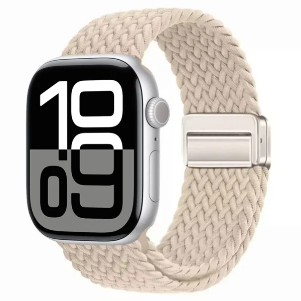 Pasek pleciony z magnesem do Apple Watch 42mm 44mm 45mm Braid Magnet - Beżowy
