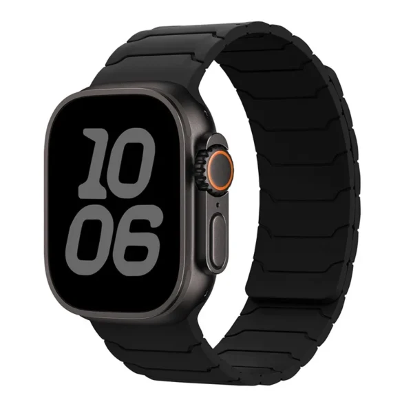 Pasek silikonowy z magnesem do Apple Watch 38mm 40mm 41mm Magnet Sport - Czarny