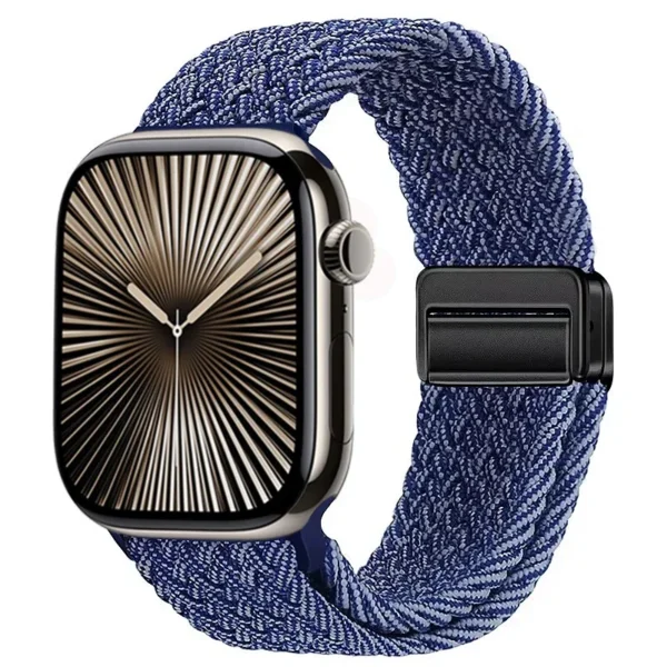 Pasek pleciony z magnesem do Apple Watch Seria 12/11/10 46mm Braid Magnet - Niebiesko-biały