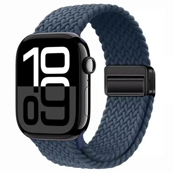 Pasek pleciony z magnesem do Apple Watch 42mm 44mm 45mm Braid Magnet - Głęboki niebieski